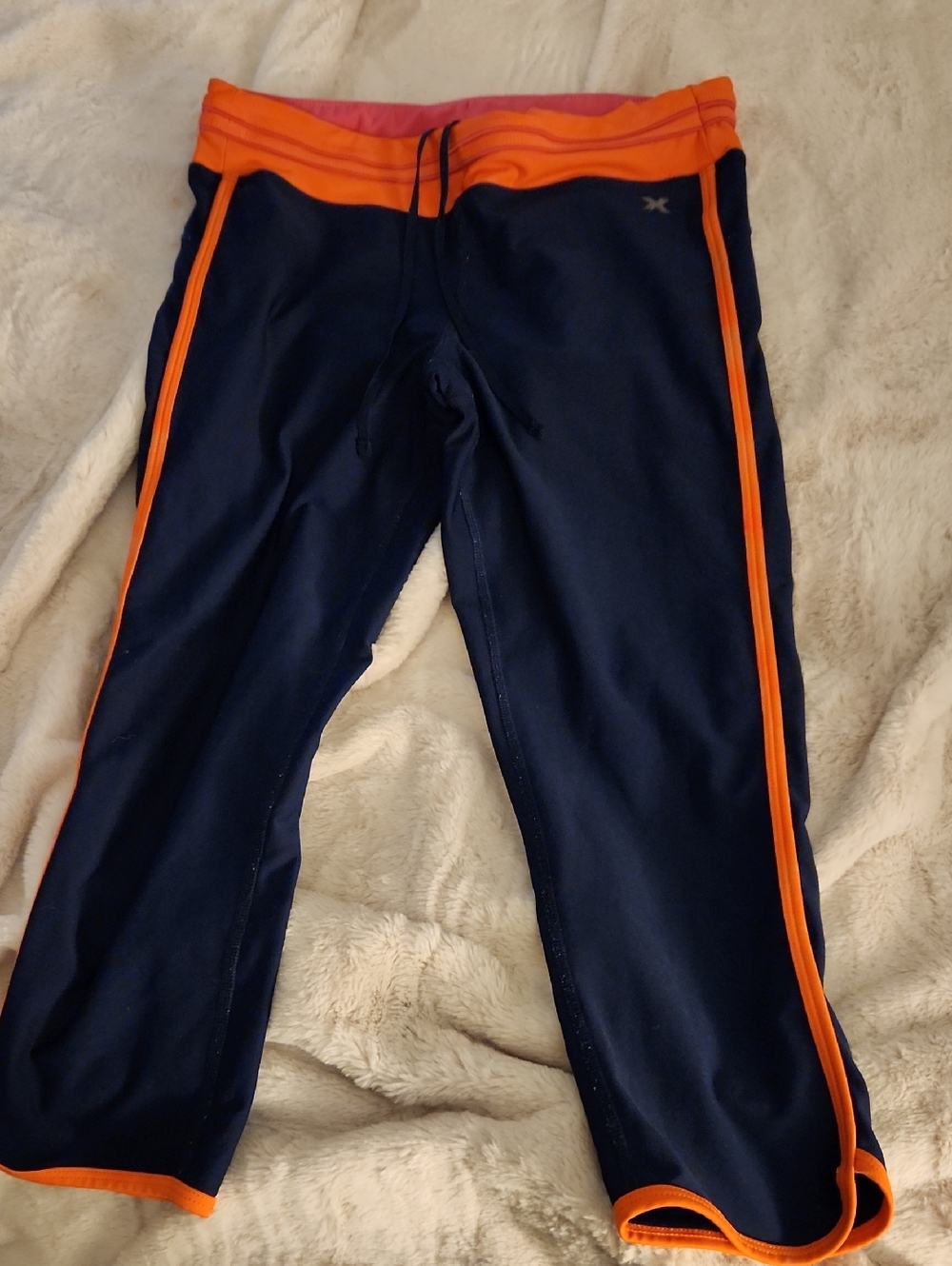 Xersion Navy and Orange Women's Athletic Leggings